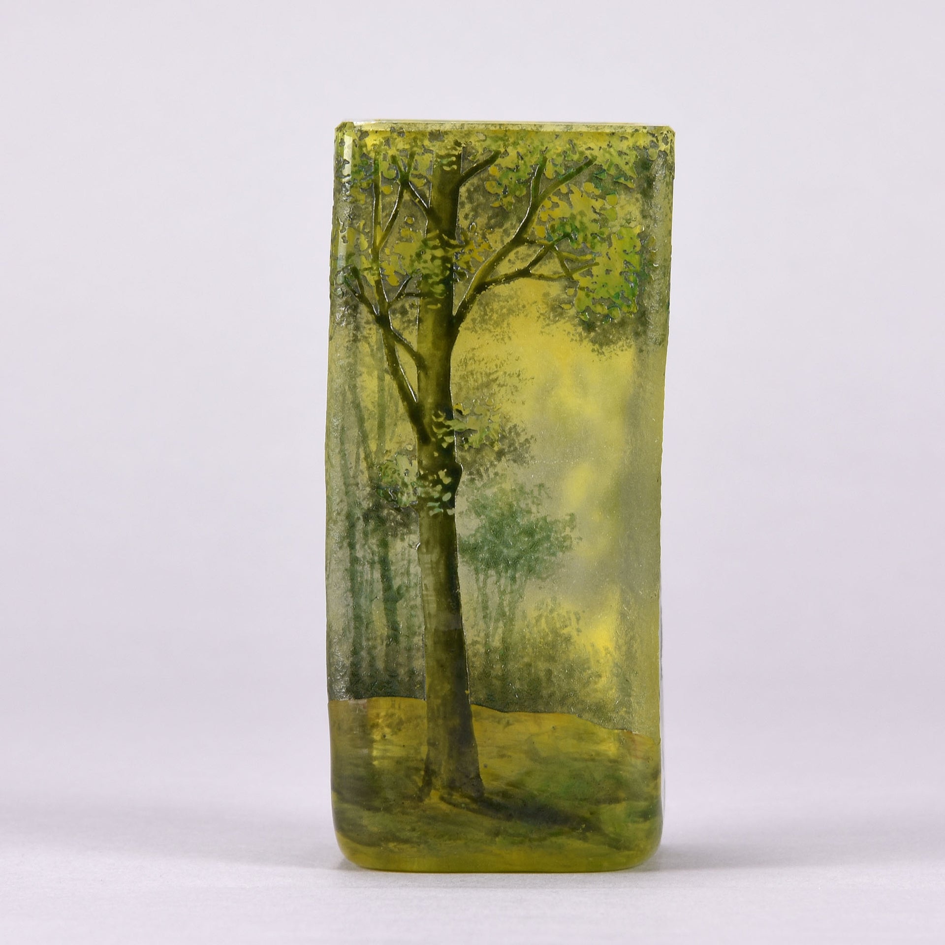 Daum Spring Vase - Paysage de Printemps Cameo Vase - Daum Freres glass - Art Nouveau Glass - Hickmet Fine Arts