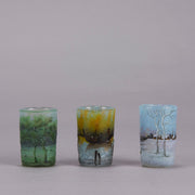 Daum Miniature - Boxed Set Of 6 Landscape Vases - Art Nouveau Glass - Hickmet Fine Arts