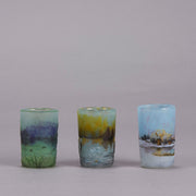 Daum Miniature - Boxed Set Of 6 Landscape Vases - Art Nouveau Glass - Hickmet Fine Arts