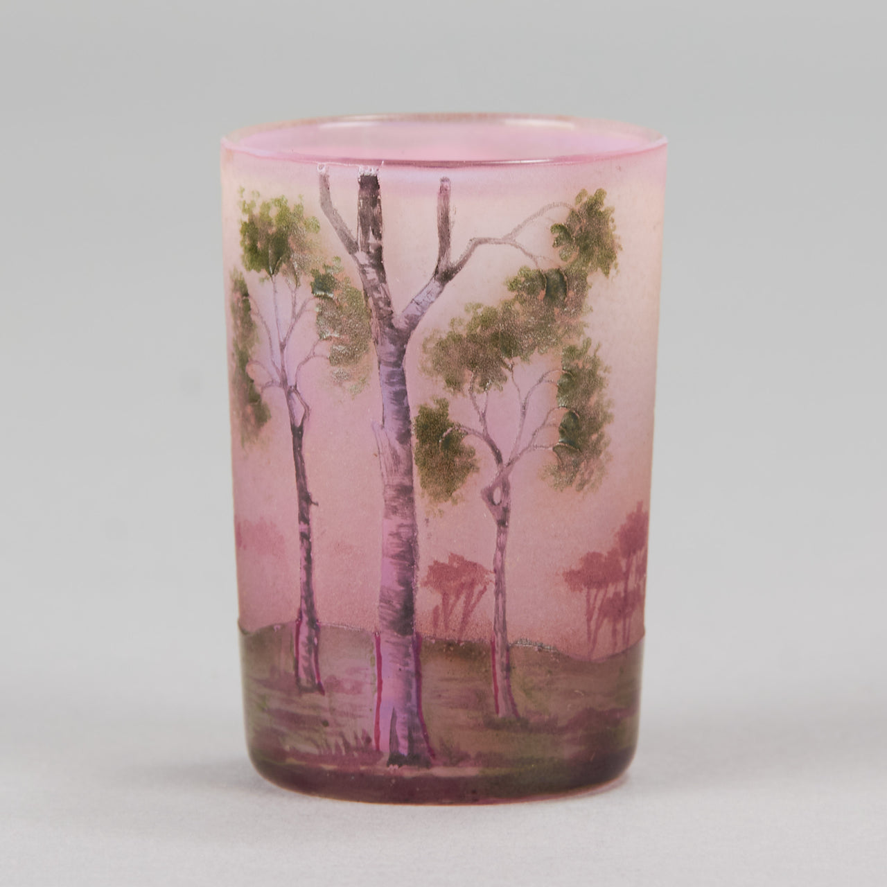 Daum Vase - Silver Birches Cameo Vase - Hickmet Fine Arts
