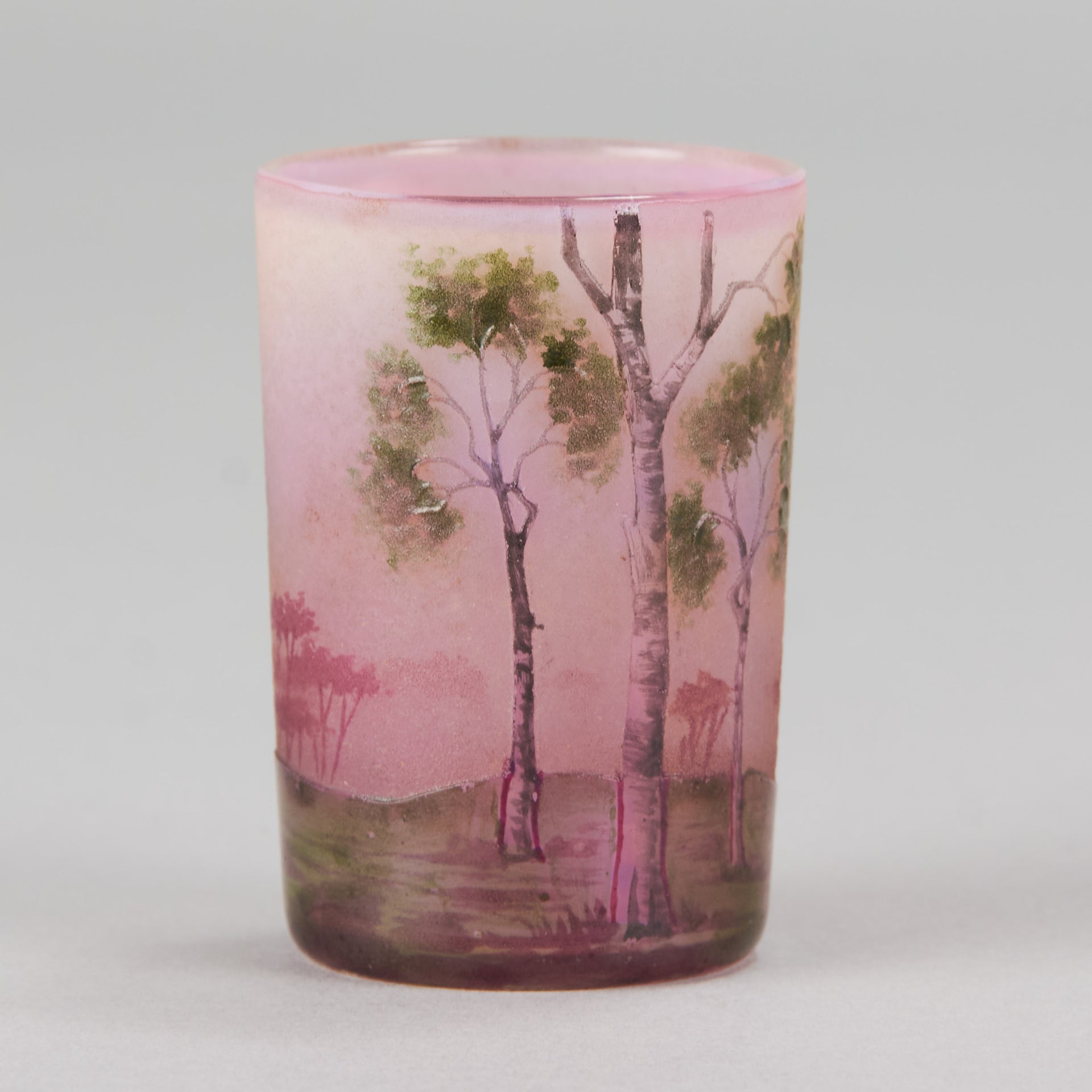 Daum Vase - Silver Birches Cameo Vase - Hickmet Fine Arts