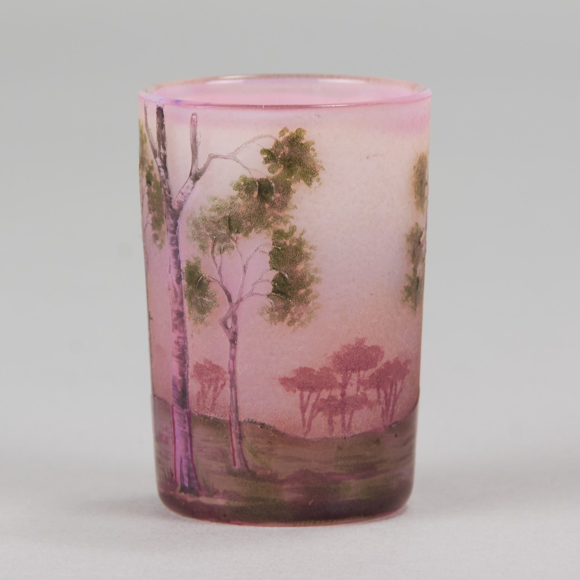 Daum Vase - Silver Birches Cameo Vase - Hickmet Fine Arts