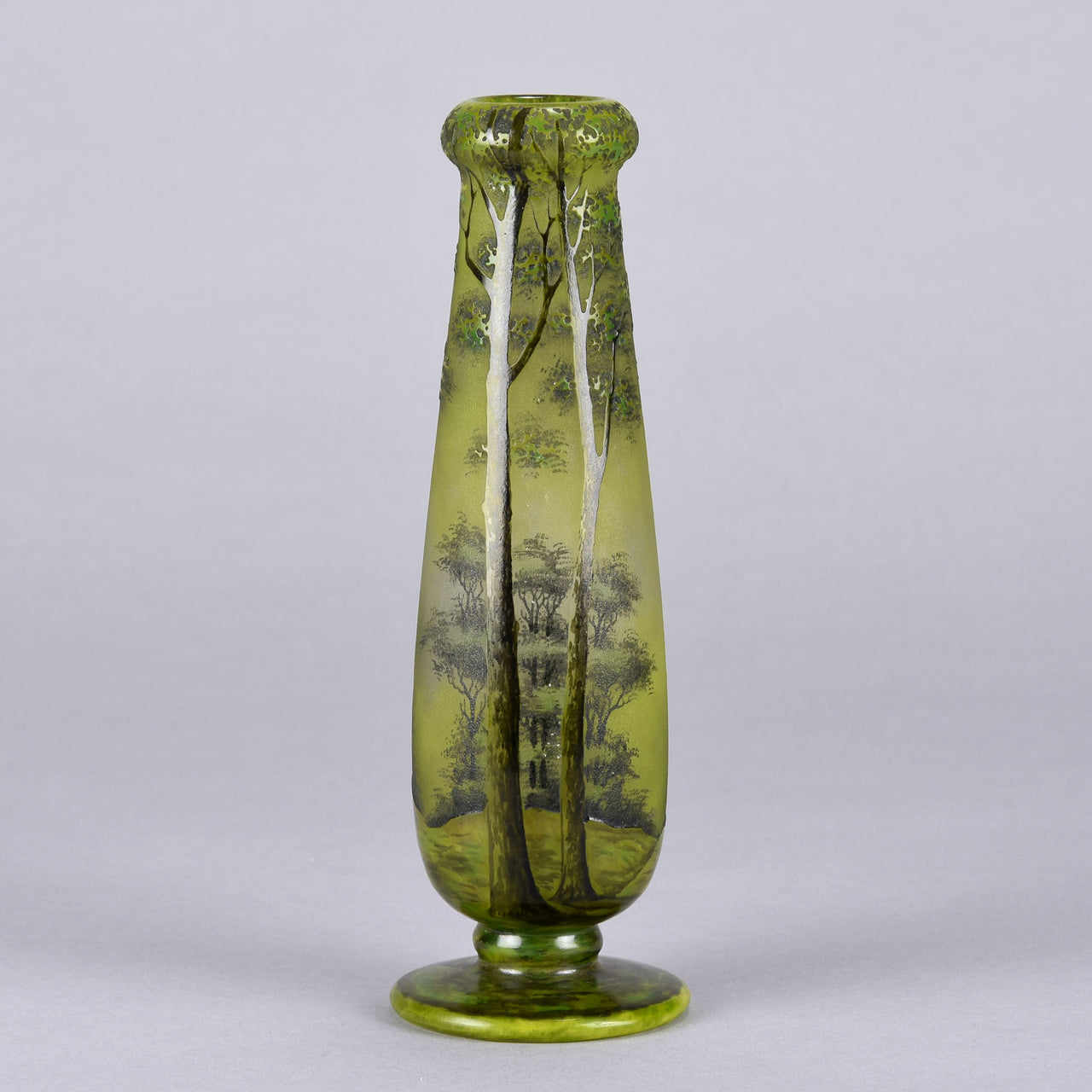 Daum Frères - Art Nouveau Glass Spring Landscape Vase - Daum Freres Glass -  Hickmet Fine Arts