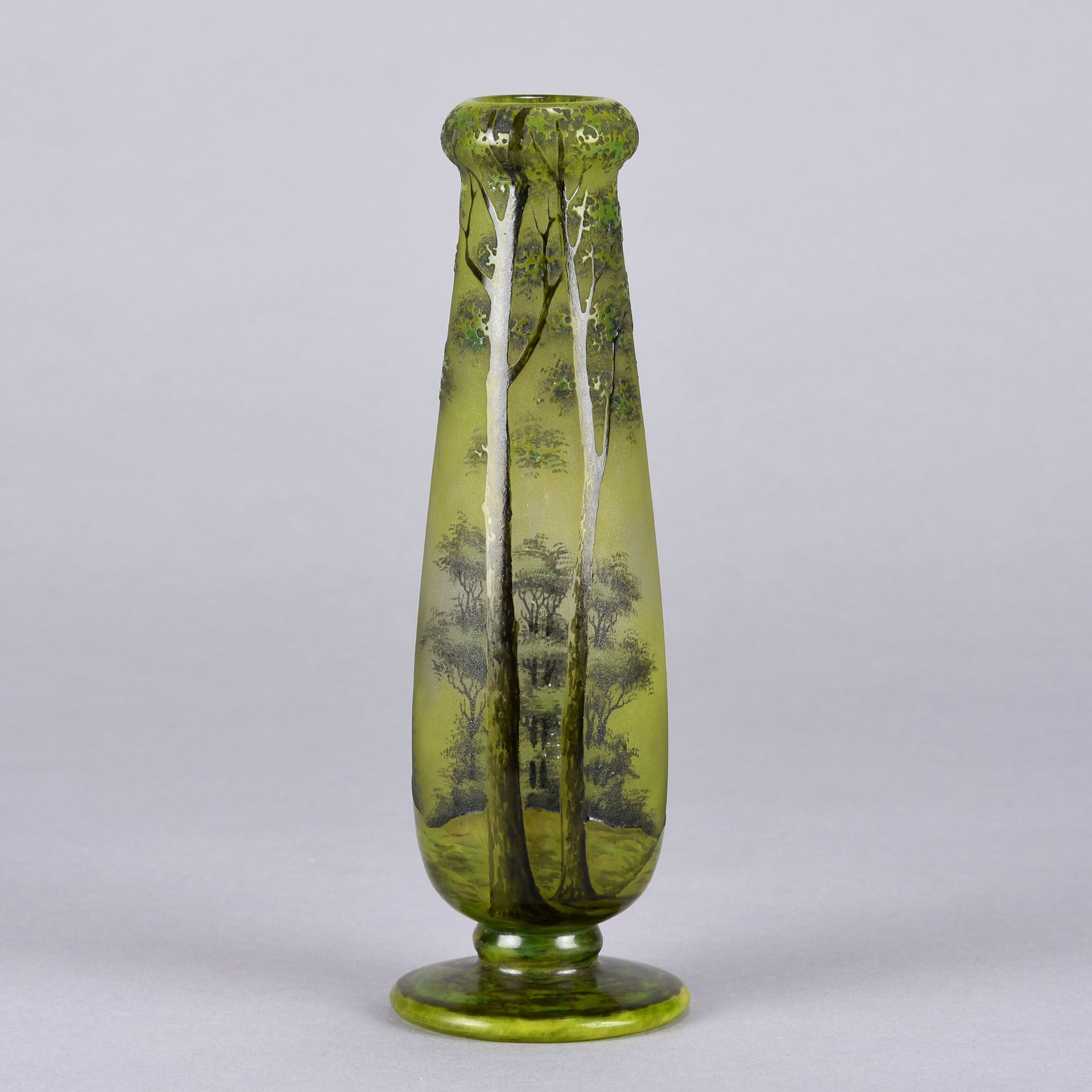 Daum Frères - Art Nouveau Glass Spring Landscape Vase - Daum Freres Glass -  Hickmet Fine Arts