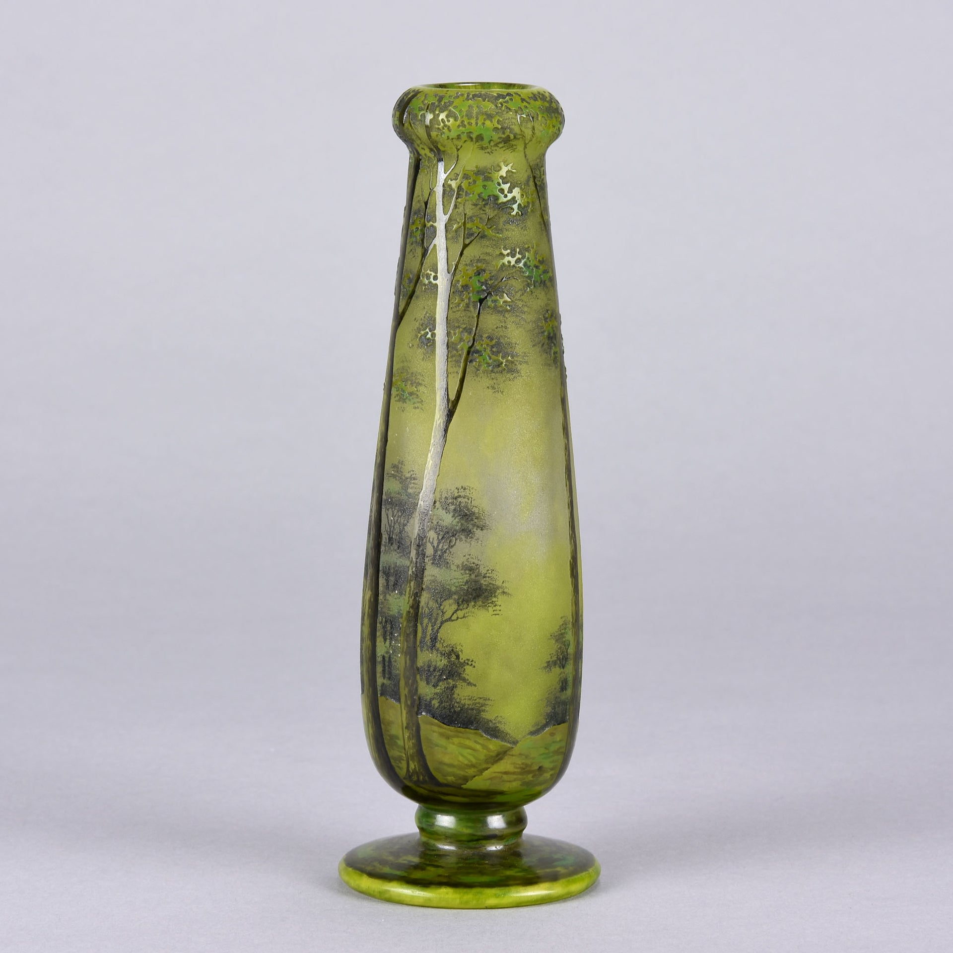 Daum Frères - Art Nouveau Glass Spring Landscape Vase - Daum Freres Glass -  Hickmet Fine Arts