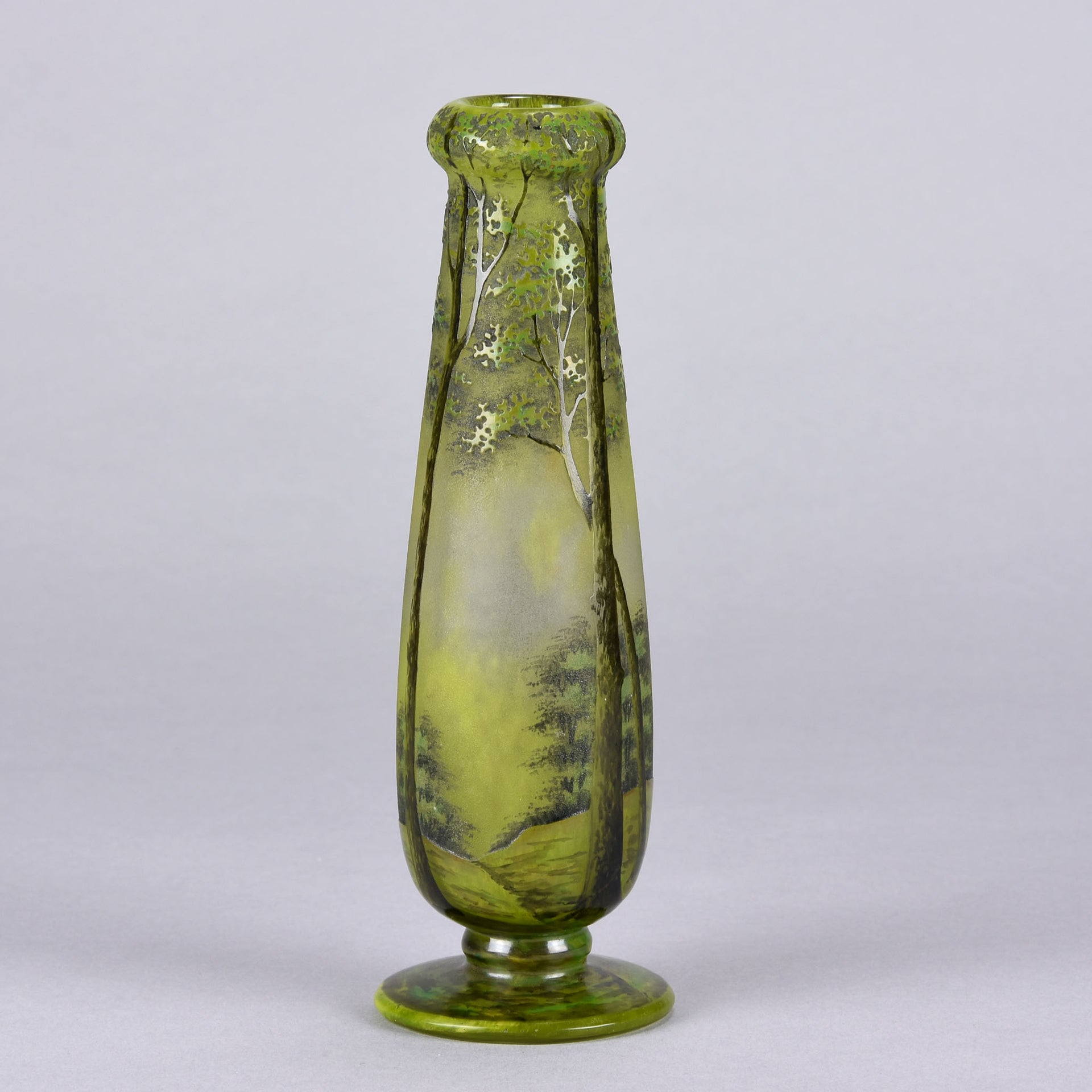 Daum Frères - Art Nouveau Glass Spring Landscape Vase - Daum Freres Glass -  Hickmet Fine Arts