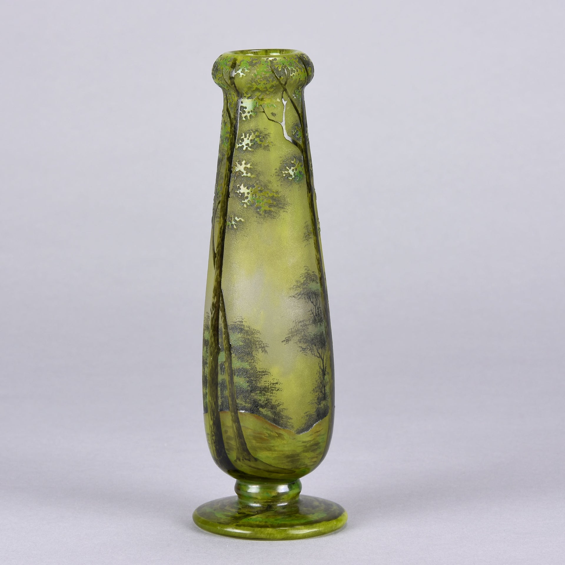 Daum Frères - Art Nouveau Glass Spring Landscape Vase - Daum Freres Glass -  Hickmet Fine Arts