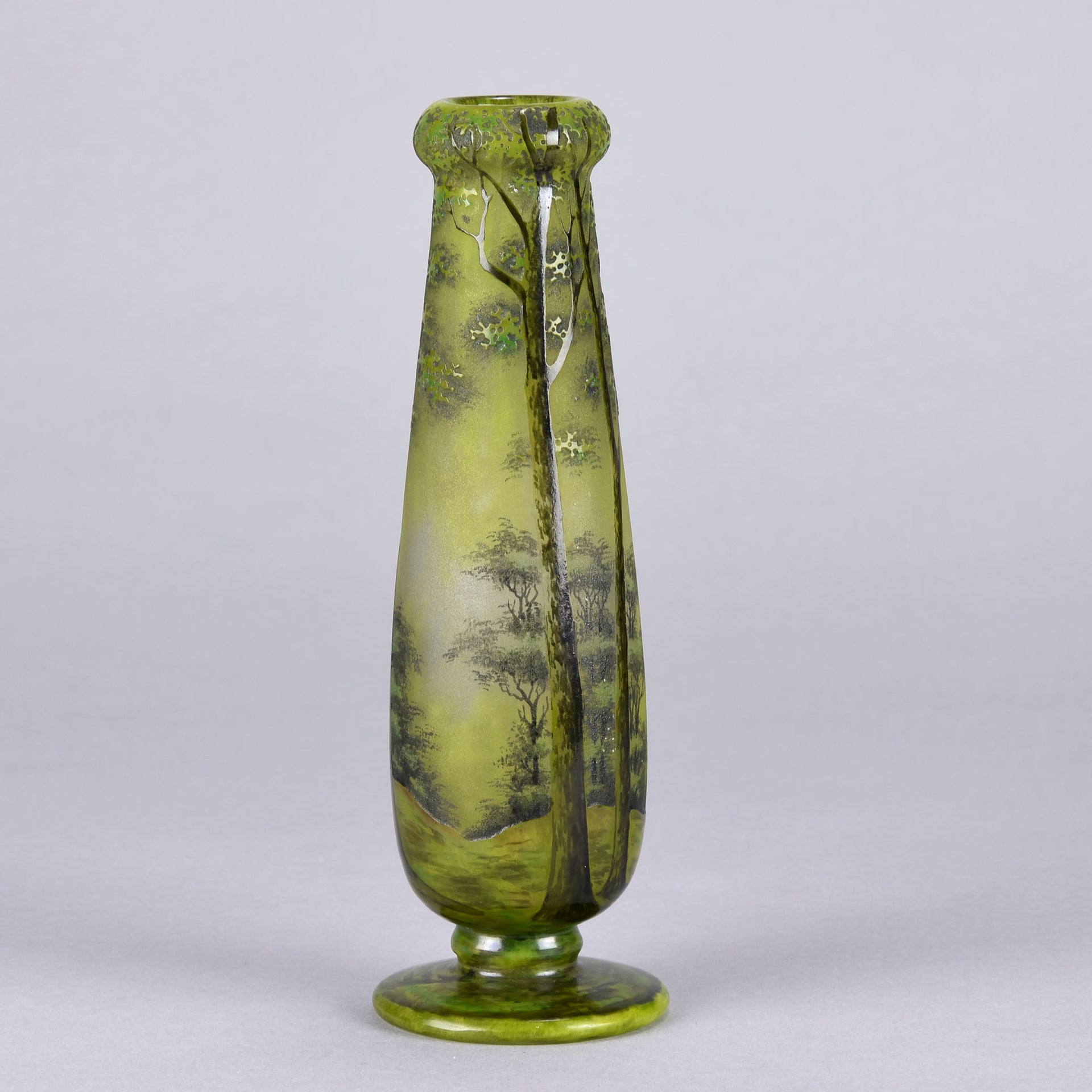 Daum Frères - Art Nouveau Glass Spring Landscape Vase - Daum Freres Glass -  Hickmet Fine Arts
