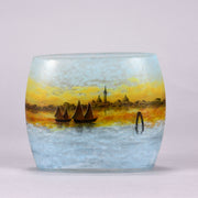 Daum Venetian Landscape - Art Nouveau Cameo Vase - Hickmet Fine Arts