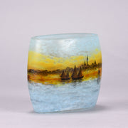 Daum Venetian Landscape - Art Nouveau Cameo Vase - Hickmet Fine Arts