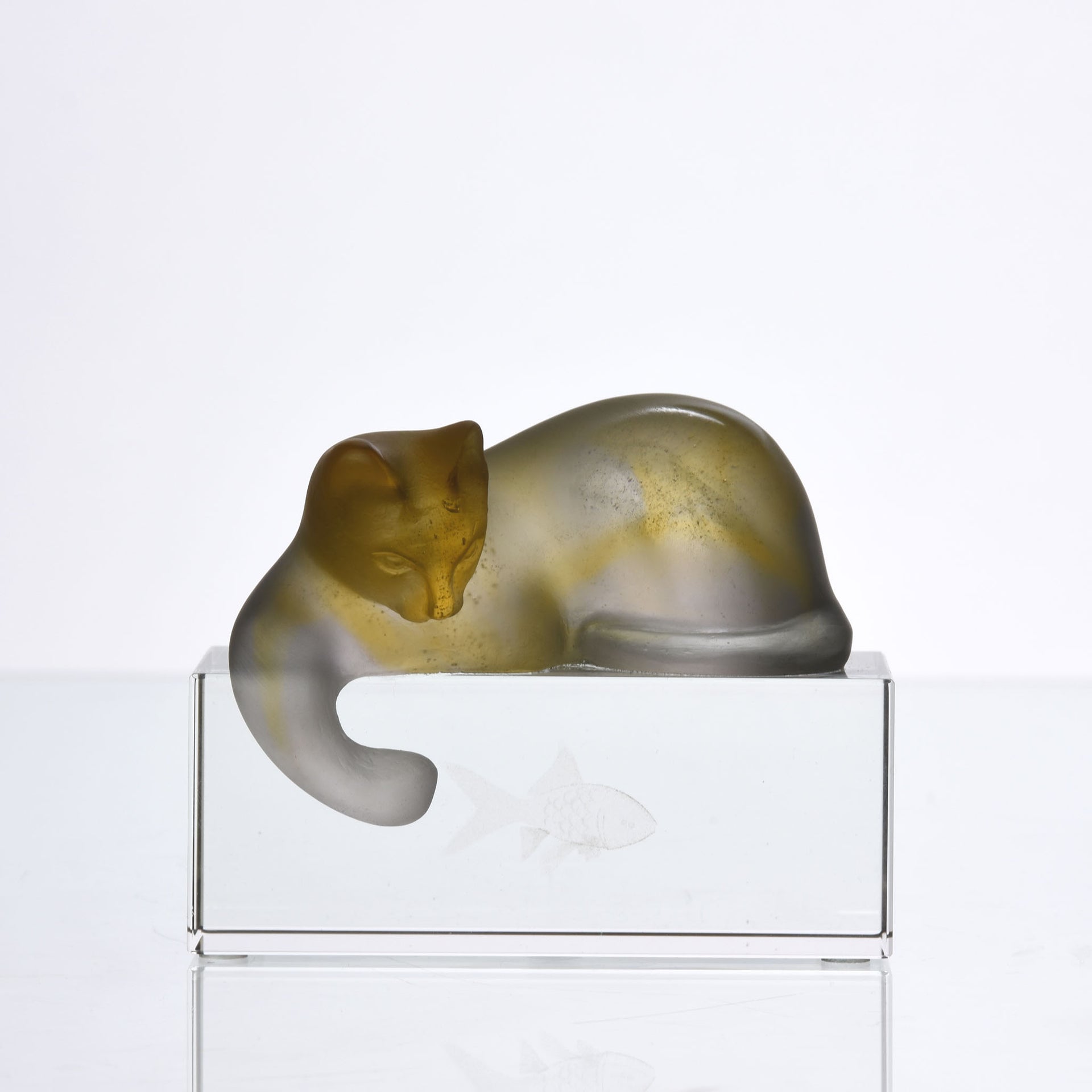 Daum Cat & Fish - Daum Glass - Hickmet Fine Arts 