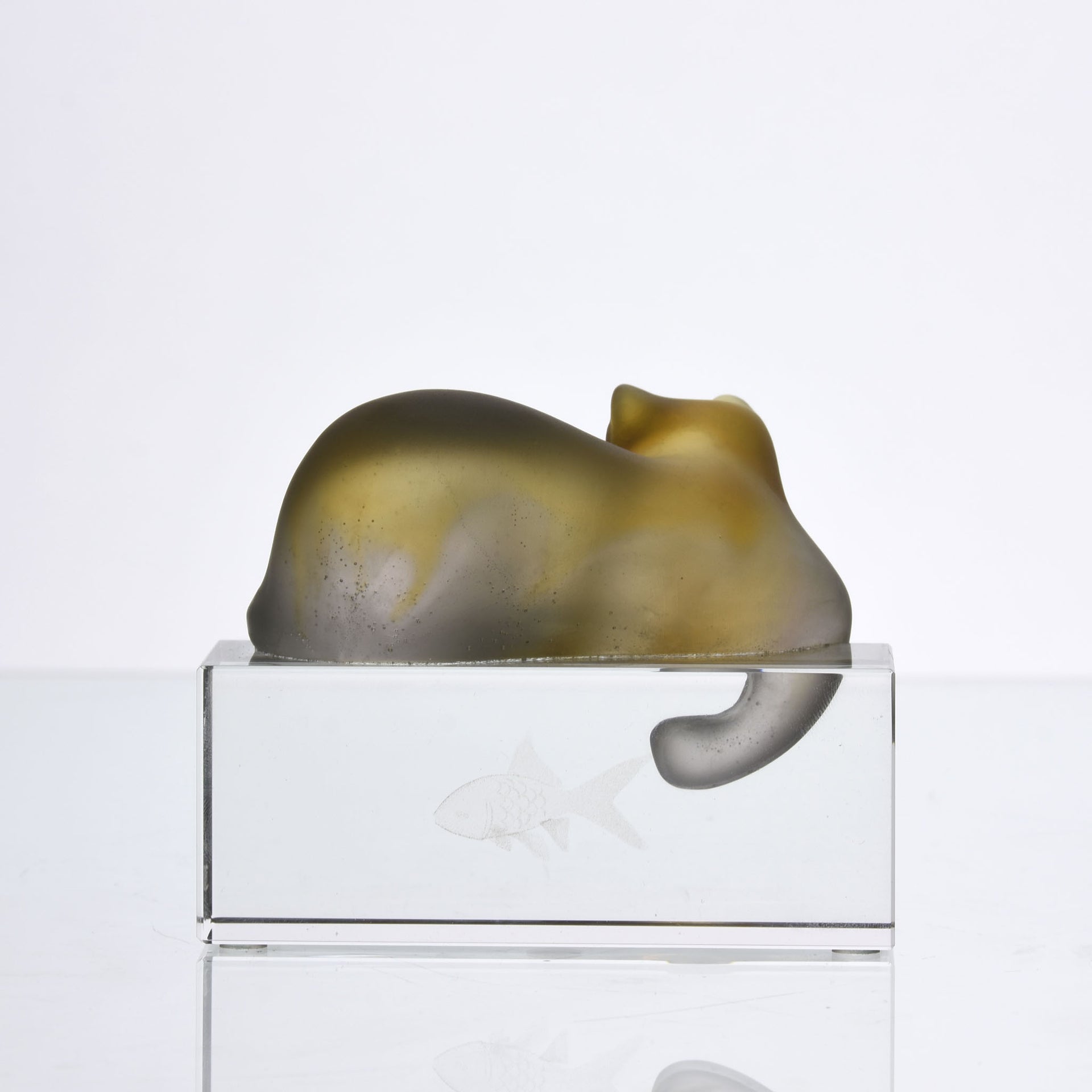 Daum Cat & Fish - Daum Glass - Hickmet Fine Arts 