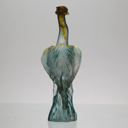 Heron by Daum Glass a fabulous pate de verre glass study of a heron standing in an alert position exhibiting attractive translucent colours ranging from a red/orange to a light blue