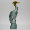 Heron by Daum Glass a fabulous pate de verre glass study of a heron standing in an alert position exhibiting attractive translucent colours ranging from a red/orange to a light blue