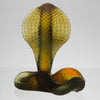 Rearing Cobra by Daum Glass a limited edition French glass figure of a rearing cobra. The striking pate-de-verre model in naturalistic variegated green colour 