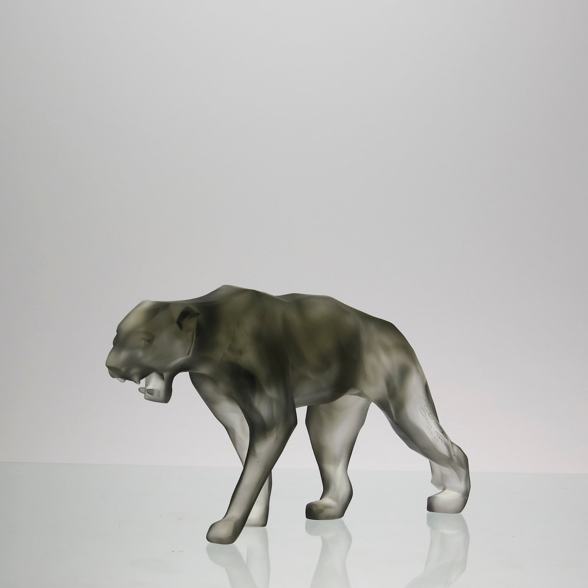 Grey Wild Panther by Richard Orlinski for Daum Glass a stunning limited edition coloured pate de verre glass study of a majestic prowling panther