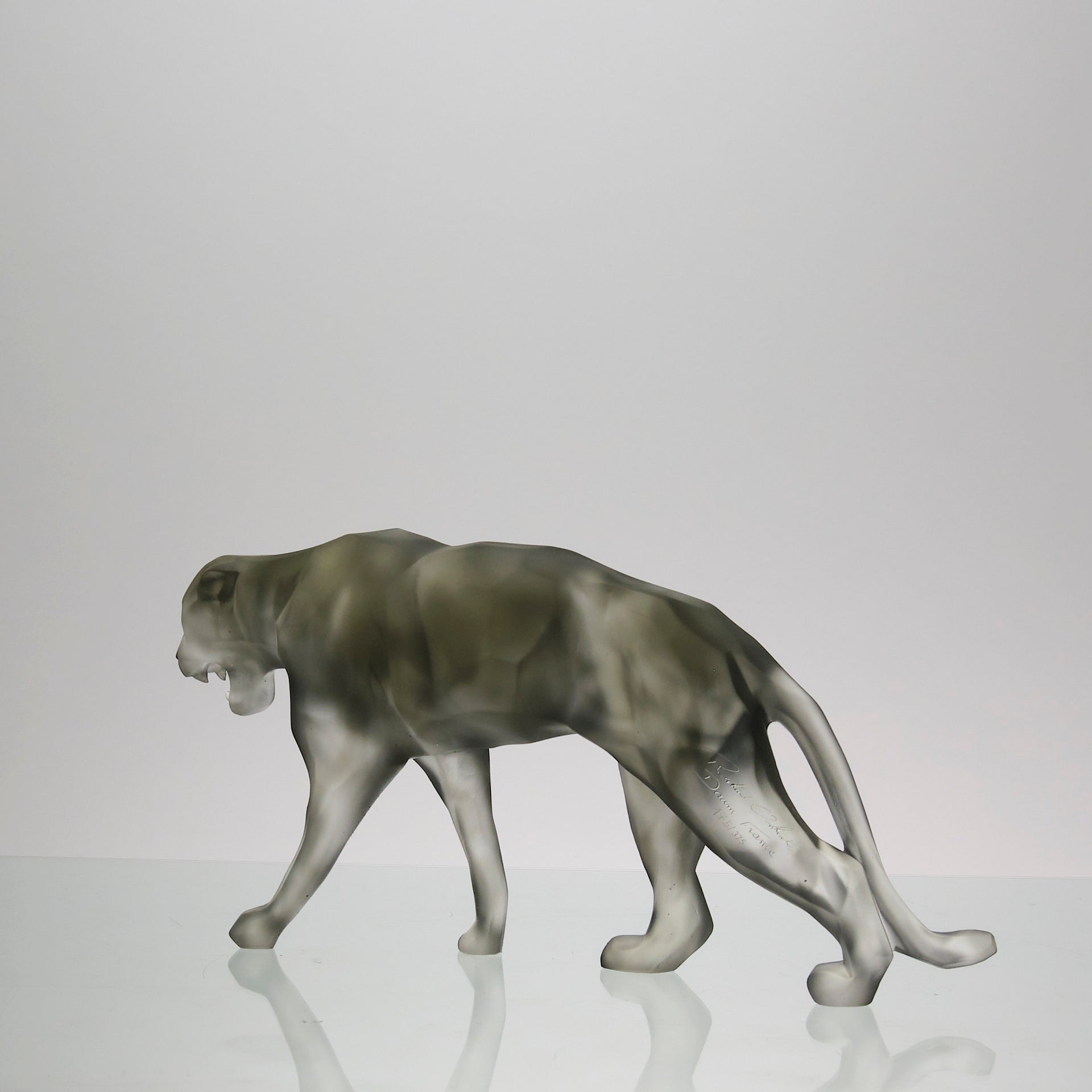 Grey Wild Panther by Richard Orlinski for Daum Glass a stunning limited edition coloured pate de verre glass study of a majestic prowling panther