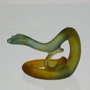 Serpent by Daum Glass a captivating pate-de-verre glass figure of a coiled snake with very fine hand finished detail and excellent translucent colours