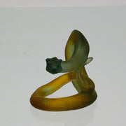 Serpent by Daum Glass a captivating pate-de-verre glass figure of a coiled snake with very fine hand finished detail and excellent translucent colours