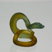 Serpent by Daum Glass a captivating pate-de-verre glass figure of a coiled snake with very fine hand finished detail and excellent translucent colours