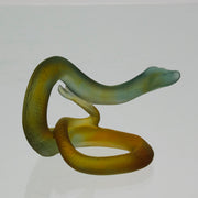 Serpent by Daum Glass a captivating pate-de-verre glass figure of a coiled snake with very fine hand finished detail and excellent translucent colours