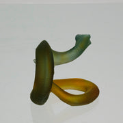 Serpent by Daum Glass a captivating pate-de-verre glass figure of a coiled snake with very fine hand finished detail and excellent translucent colours