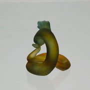 Serpent by Daum Glass a captivating pate-de-verre glass figure of a coiled snake with very fine hand finished detail and excellent translucent colours