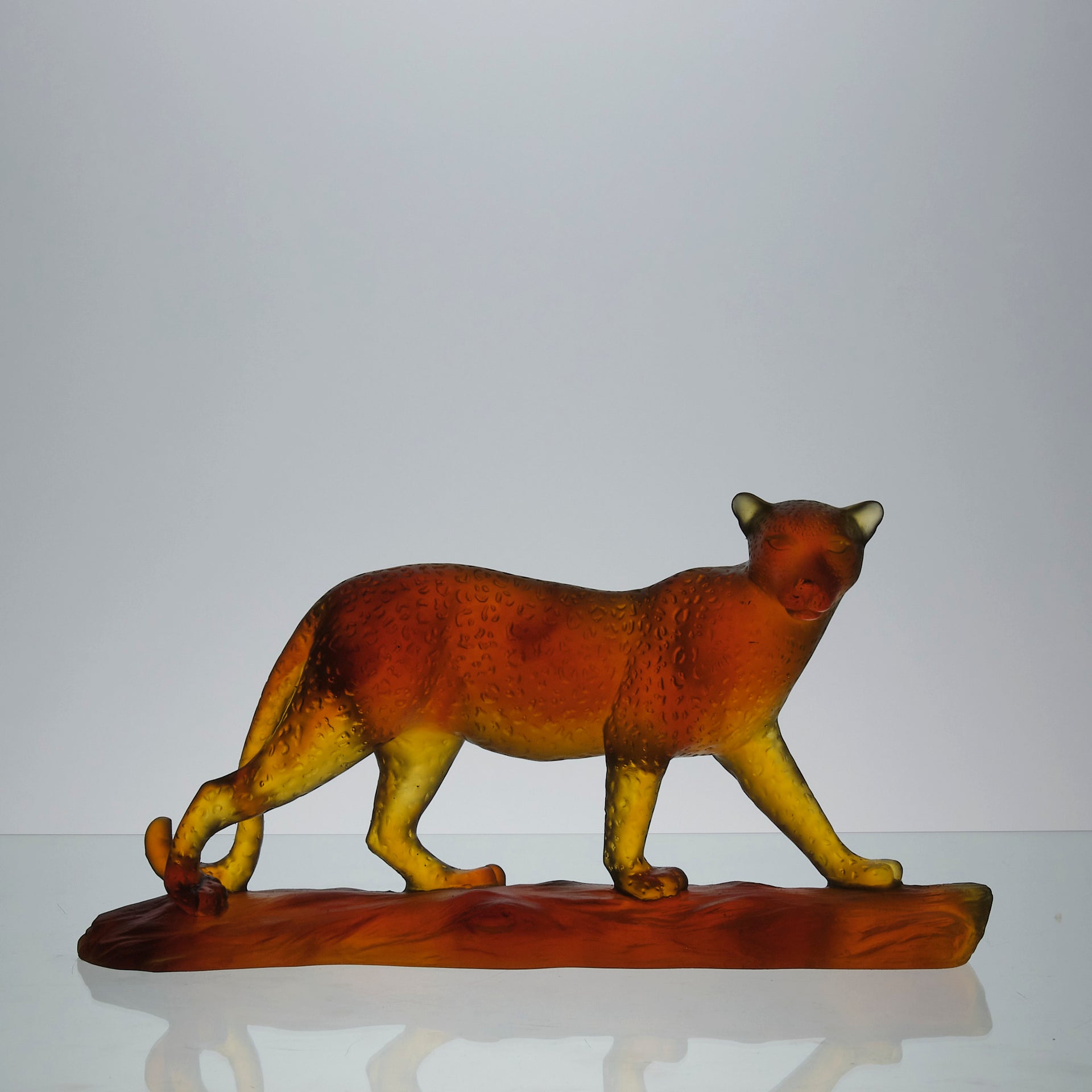 Daum Glass - Walking Leopard - Hickmet Fine Arts 