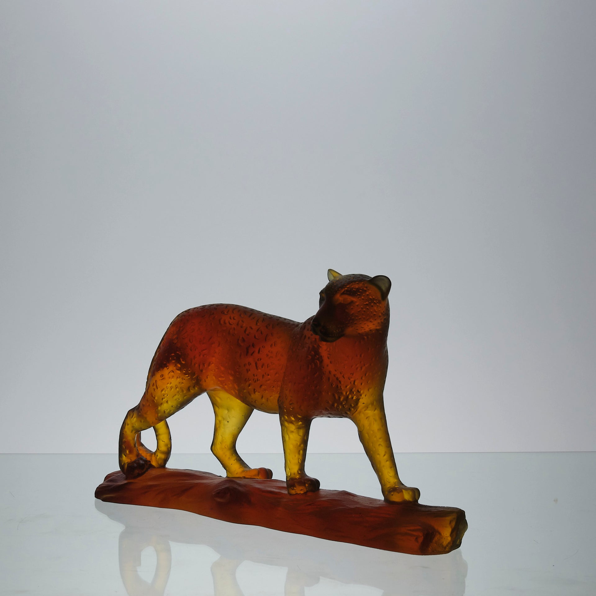Daum Glass - Walking Leopard - Hickmet Fine Arts 