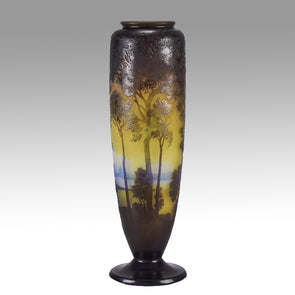 Galle Landscape Vase - Art Nouveau - Emile Galle Glass -  Hickmet Fine Arts 