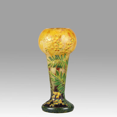 "Mimosa Footed Vase" by Daum Frères