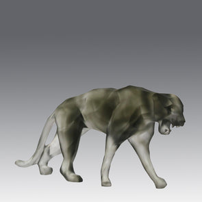 Grey Wild Panther by Richard Orlinski for Daum Glass a stunning limited edition coloured pate de verre glass study of a majestic prowling panther