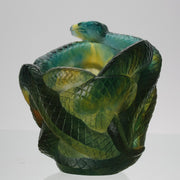 Serpent Vase by Daum Glass a stunning and most striking limited edition vase in the form of a coiled snake, exhibiting excellent translucent green and yellow colours