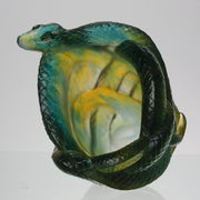 Serpent Vase by Daum Glass a stunning and most striking limited edition vase in the form of a coiled snake, exhibiting excellent translucent green and yellow colours