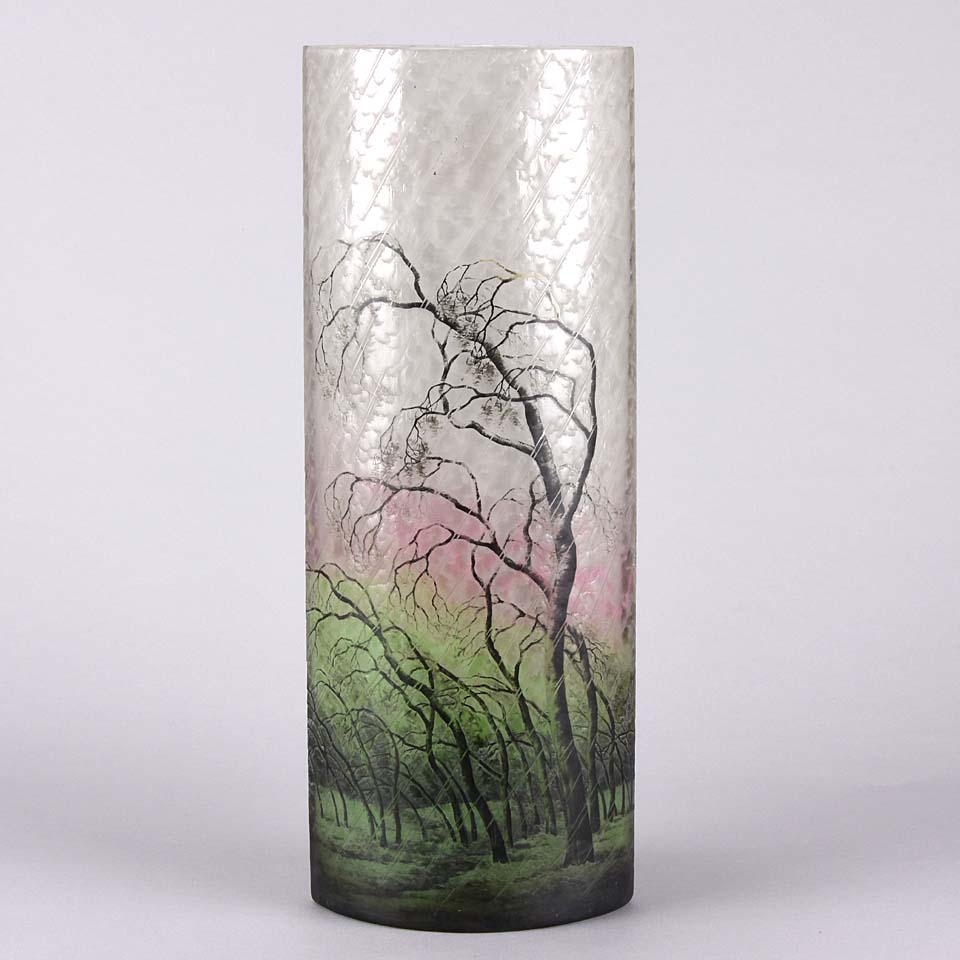 "Grande Paysage Pluie" by Daum Frères - Daum Rain Vase - Hickmet 