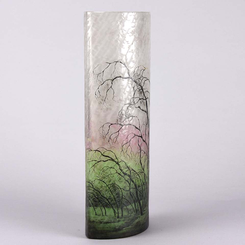 "Grande Paysage Pluie" by Daum Frères - Daum Rain Vase - Hickmet 