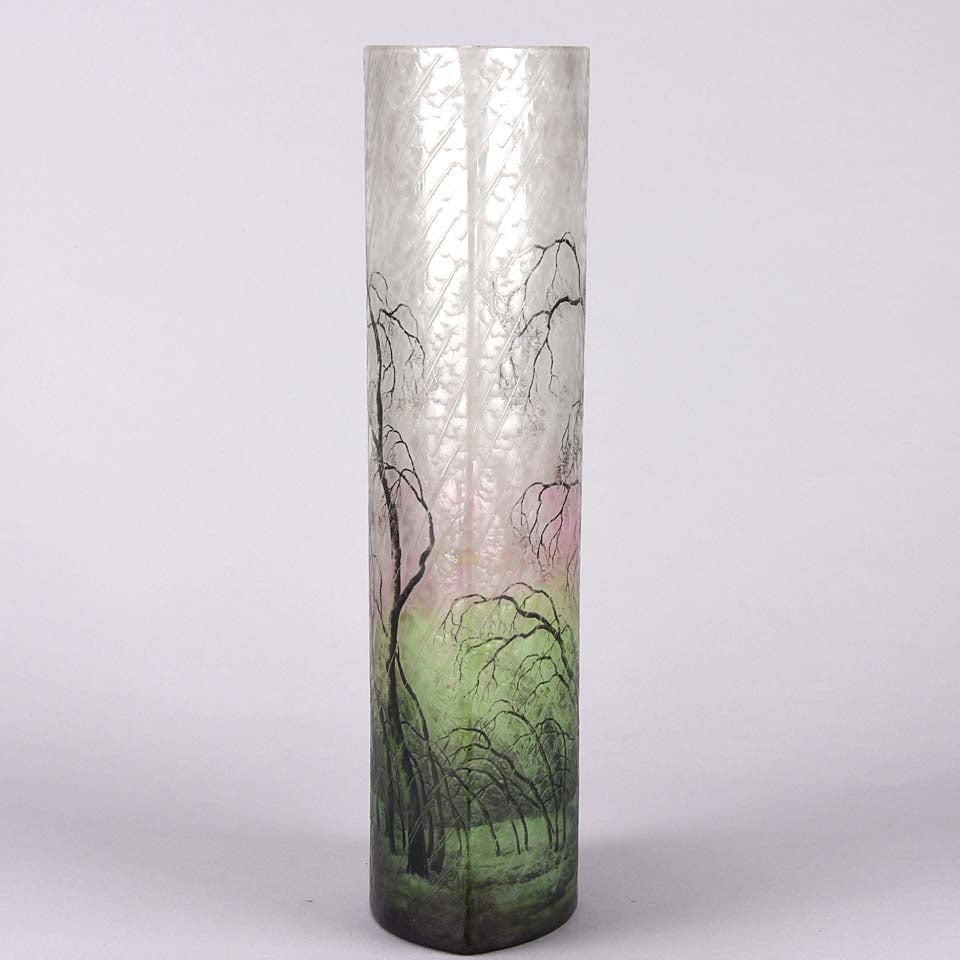 "Grande Paysage Pluie" by Daum Frères - Daum Rain Vase - Hickmet 