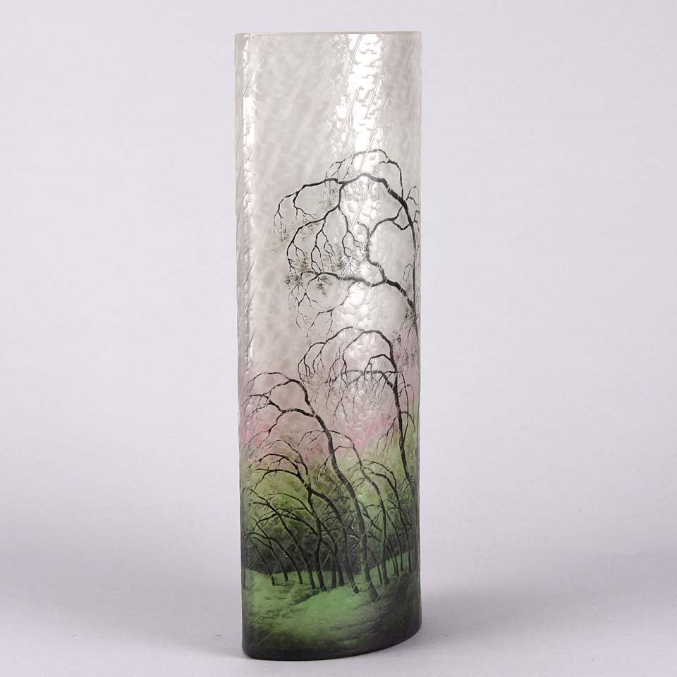 "Grande Paysage Pluie" by Daum Frères - Daum Rain Vase - Hickmet 