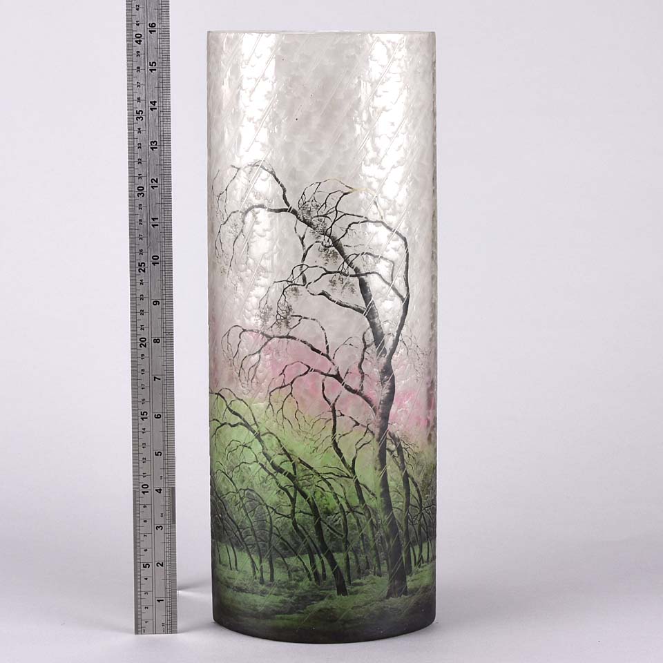 "Grande Paysage Pluie" by Daum Frères - Daum Rain Vase - Hickmet 