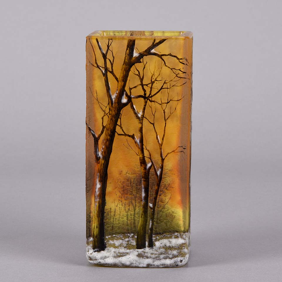 Daum Winter Vase - Daum Freres Paysage D'Hiver