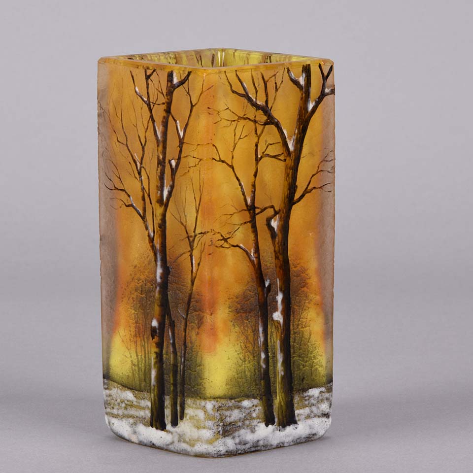 Daum Winter Vase - Daum Freres Paysage D'Hiver