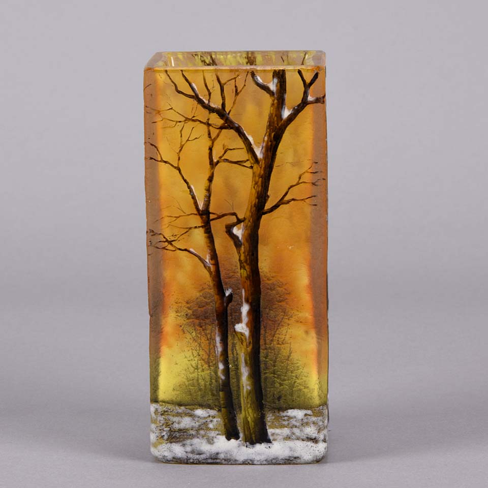 Daum Winter Vase - Daum Freres Paysage D'Hiver