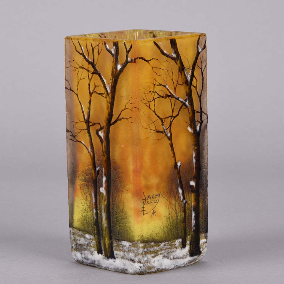 Daum Winter Vase - Daum Freres Paysage D'Hiver