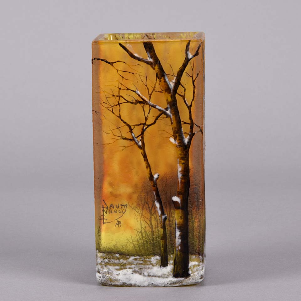 Daum Winter Vase - Daum Freres Paysage D'Hiver