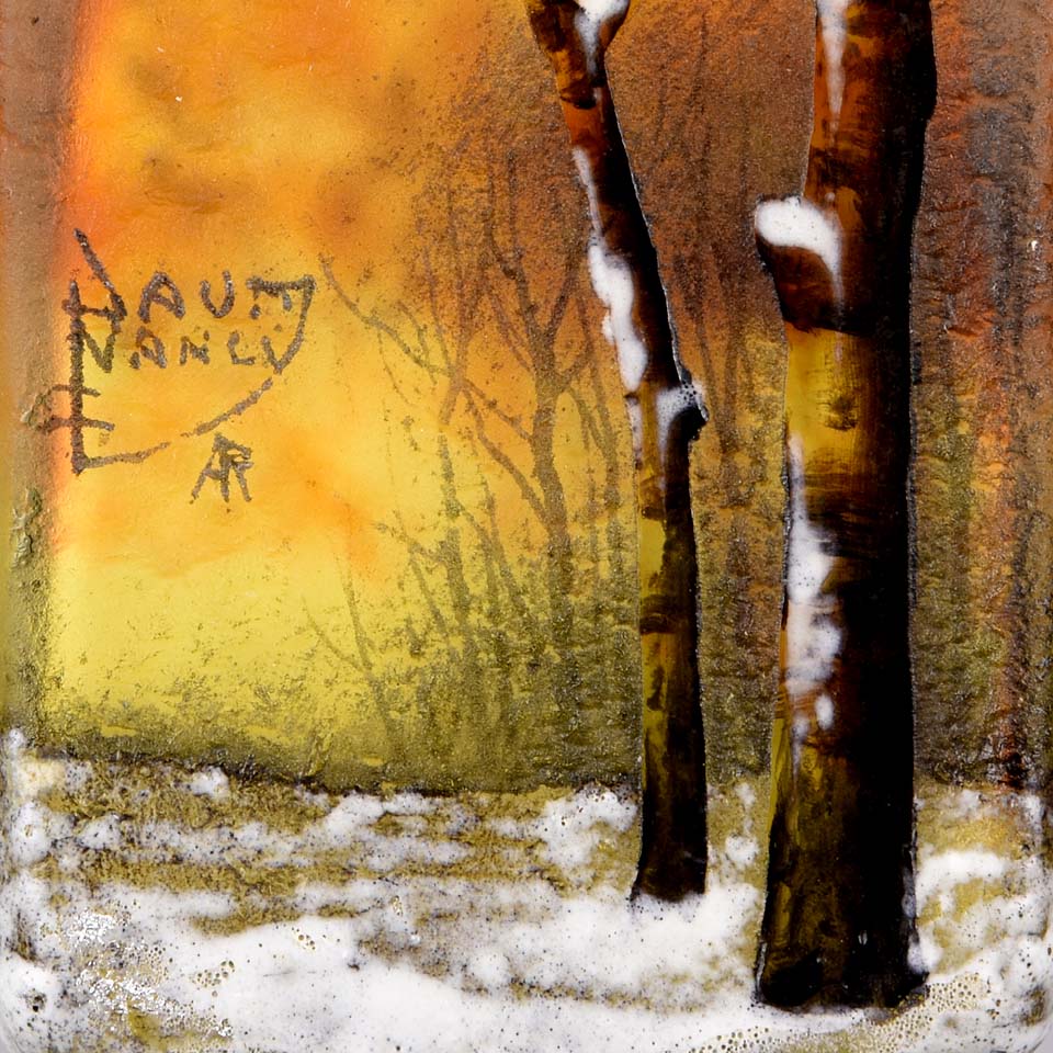 Daum Winter Vase - Daum Freres Paysage D'Hiver