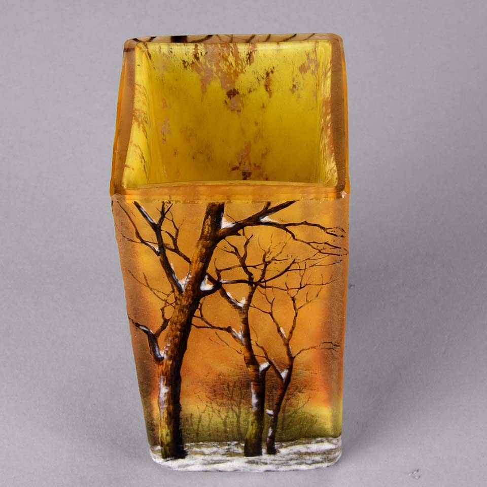 Daum Winter Vase - Daum Freres Paysage D'Hiver