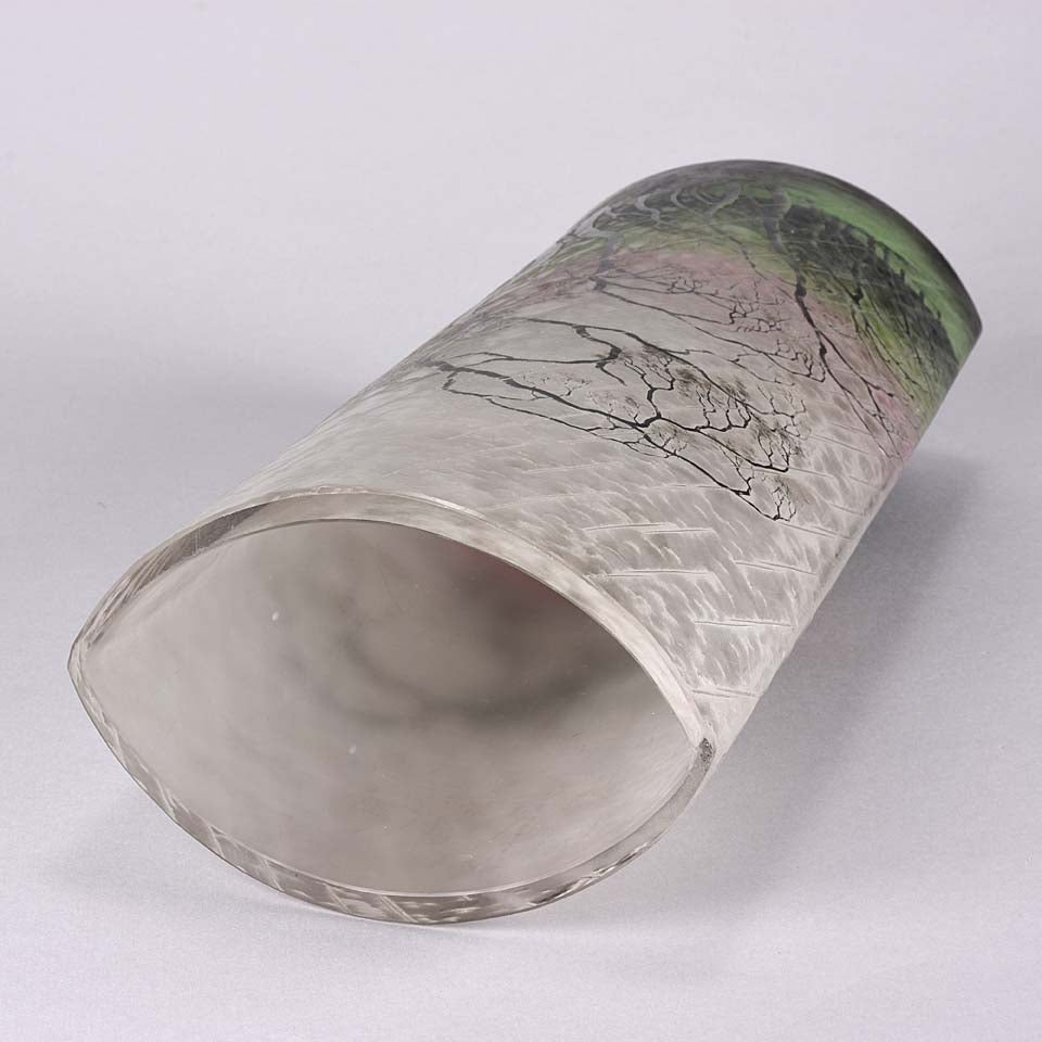 "Grande Paysage Pluie" by Daum Frères - Daum Rain Vase - Hickmet 