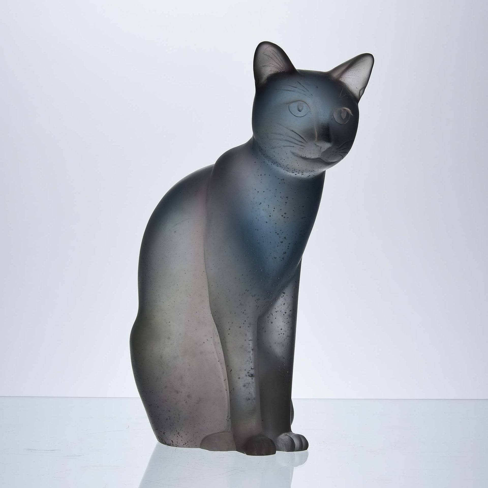Daum Cat - Pate-de-verre Glass - Hickmet Fine Arts