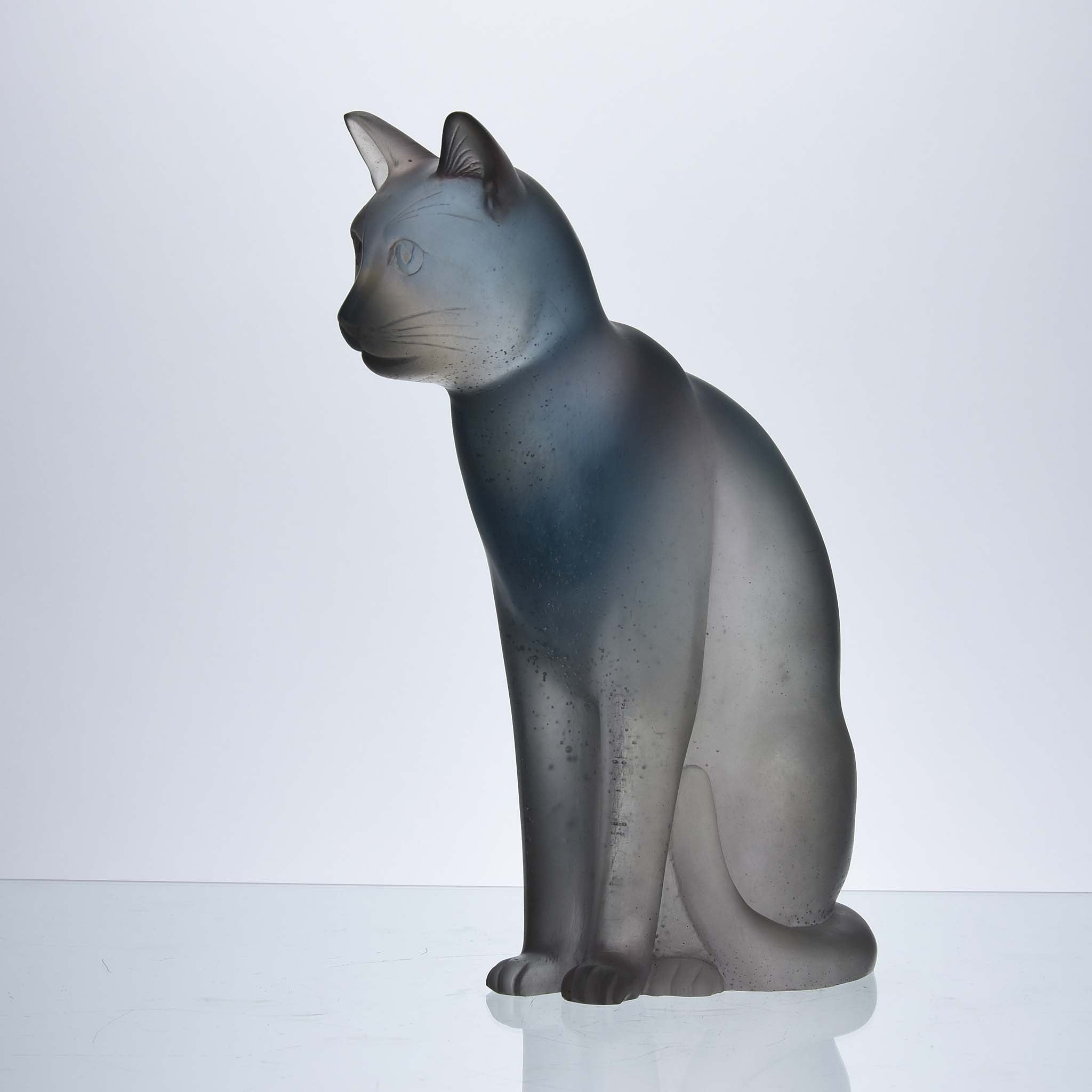 Daum Cat - Pate-de-verre Glass - Hickmet Fine Arts