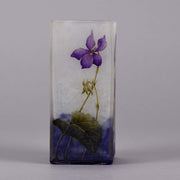 Daum Violettes Cameo Glass Vase